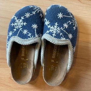 Birkenstock Clogs Wool Snowflake Warm slip on Birks Kid Shoes Size 10-10.5 EU 28